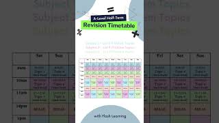 ALevel Revision Timetable for HalfTerm maths alevel alevelmaths revision studytok [upl. by Maddeu]