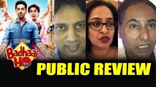 Badhaai Ho PUBLIC REVIEW  FIRST SHOW  Ayushmann Khurrana Sanya Malhotra [upl. by Eimmit250]