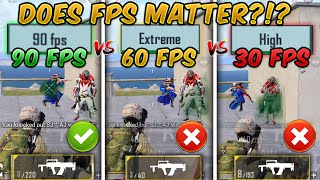 90 FPS vs 60 FPS vs 30 FPS PUBG MOBILE Does FPS Matter Ultimate FPS Comparison [upl. by Barnaby]