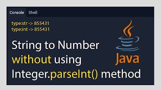 Java Program How to Convert String Number to Int without using IntegerparseInt Method [upl. by Monjo65]