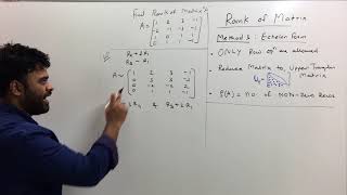 Method to find Rank Of Matrix  By Echelon Form part4 [upl. by Bonaparte763]