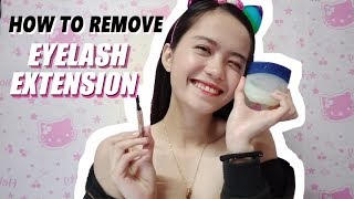 HOW TO REMOVE EYELASH EXTENSION easy amp affordable [upl. by Noynek762]