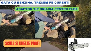 Adaptor Tip Drujba Pentru Flex  Polizor Unghiular  Chainsaw Attachment for Angle Grinder [upl. by Yrrehc]