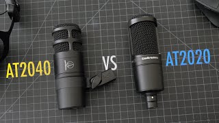 Audio Technica AT2020 vs AT2040  Condenser vs Dynamic Mics [upl. by Oinesra]