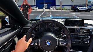 BMW M4 COMPETITION CONVERTIBLE POV DRIVE PAST CHILL COPS [upl. by Maltzman]