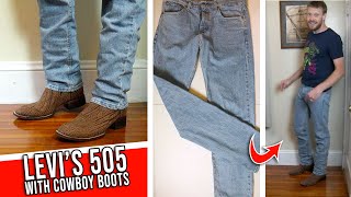 How Levis 505 Fit with Cowboy Boots [upl. by Januisz]