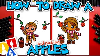 How To Draw A Kid Picking Apples [upl. by Adniled]