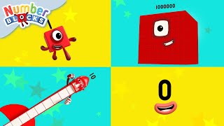 Números maiores menores e mais altos  Aprenda a contar  Numberblocks em portugues [upl. by Muhan]