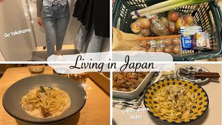 Japan vlog  go Yokohama grocery shopping cream pasta for dinner [upl. by Silenay313]