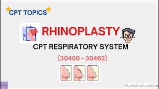 RHINOPLASTY CPT RESPIRATORY SYSTEM CPT TOPICS MEDICAL CODING AND BILLING medicalcodercertified [upl. by Hawkie974]