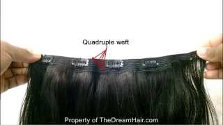 How to apply 1 Piece QuadLuxe Wefted Clip in Hair Extensions [upl. by Beckie]