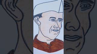 Chacha nehru very easy Drawing children day special drawing November 14 special easy drawing art [upl. by Marb444]