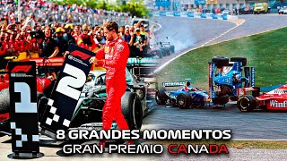 8 GRANDES MOMENTOS DEL GRAN PREMIO DE CANADA 🇨🇦 historiasf1 [upl. by Pollock]