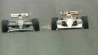 F1 1991 Spain Nigel Mansell overtakes Ayrton Senna [upl. by Ycaj]