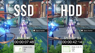 Honkai Star Rail 22 SSD vs HDD Loading Time Comparison [upl. by Dorsman613]