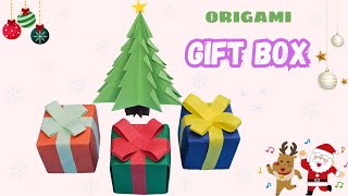 Origami Christmas Gift Box Tutorial – Easy DIY Paper Craft [upl. by Creigh]