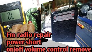 Fm Radio Repair power short amp volume control ගුවන් විදුලි යන්ත්‍රය අලුත්වැඩියා කරමු [upl. by Mallon]