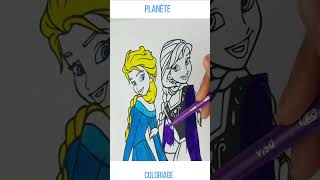 Coloriage Elsa frozen Reine des neiges et Anna Princess disney [upl. by Lacsap960]