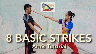 8 Basic Strikes  Arnis Tutorial [upl. by Latsryc]