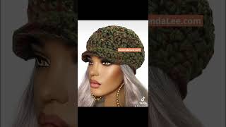 Crochet Newsboy Cap Green Multi by Razonda Lee crochetfashion [upl. by Nasia266]