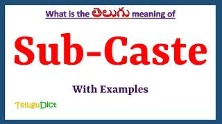 Sub Caste Meaning in Telugu  Sub Caste in Telugu  Sub Caste in Telugu Dictionary [upl. by Marielle3]