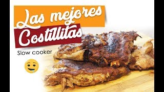 Costillas de cerdo en slow cooker  Slow Cooker Ribs [upl. by Onitsirc]