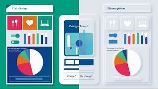 Motion Graphics of Neumorphism vs Flat Design ニューモーフィズムを使用したモーショングラフィックス） [upl. by Aivekahs]