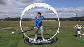 SURE SET INVENTOR DAN FROST demonstrating the EXPLANAR golf training system [upl. by Eisinger891]