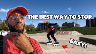 How To Stop On Rollerblade Power Stop for beginners [upl. by Ytoc]