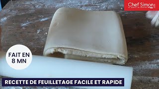 Réaliser une pâte feuilletée en 8 minutes recette de feuilletage facile et rapide  Puff pastry [upl. by Mozza482]