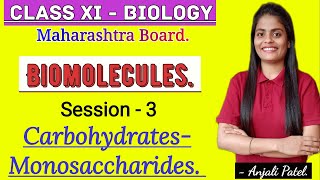 Class XI Biology  Biomolecules Carbohydrates Monosaccharides [upl. by Danais]