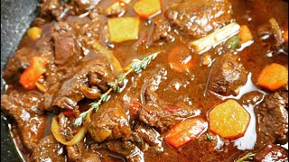 NOW THIS IS WHAT YOU CALL COMFORT FOOD  JAMAICAN STEWED BEEF  BEEF STEW [upl. by Allenaj]