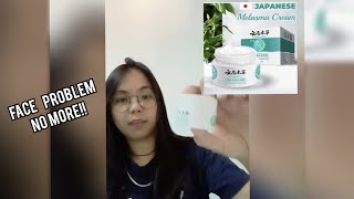 Japanese melasmaCream 💯�fective remove dark spotpimplesmelasma at nag lalight din po ung skin [upl. by Odlavso597]