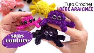 TUTORIEL DÉBUTANT AU CROCHET  BÉBÉ ARAIGNÉE AMIGURUMI  Droitier [upl. by Tirrell]