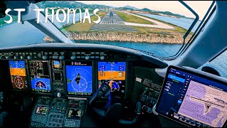 4K  PIlots View  Caribbean Approach into Saint Thomas [upl. by Hyatt458]