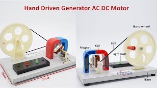 Hand Driven AC DC Generator Students DIY Electrical Physics Lab Equipment [upl. by Nadaba240]