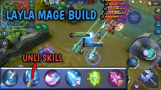 LAYLA MAGIC BUILD  UNLIMITED SKILL  MOBILE LEGENDS [upl. by Acisseg170]