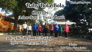 🎶 Baby Bola Bola  Line dance demo by Klinik gading dance [upl. by Rikki]