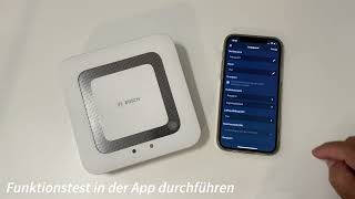 Bosch Twinguard Testfunktion und Alarm am Rauchwarnmelder und Smartphone [upl. by Setarcos]