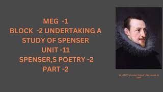 MEG1 BLOCK 2 UNIT 11 SPENSERS POETRY 2 PART 2 [upl. by Ariet147]