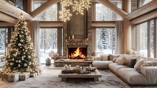 Soothing Fire Sounds And Winter Snow Cozy Room Ambience For A Calm Peaceful Christmas Relaxation [upl. by Gustin203]