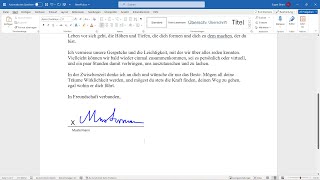 Word Unterschrift und Signatur einfügen handschriftlich signieren unterschreiben Signaturzeile [upl. by Hara230]