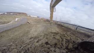 Excavator cutting bank [upl. by Guod]