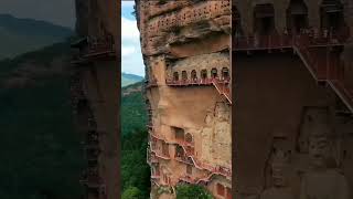 The Maijishan Grottoes in the city of Tianshui China [upl. by Kurtzig]