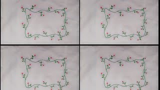 Hand embroidery flower bouquet botanical flower design stitching tutorial rose bordsewing [upl. by Viveca]