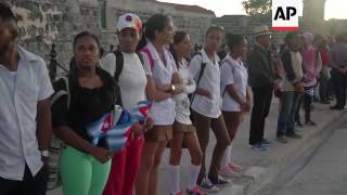 Cubans praise Fidel as his ashes leave Havana [upl. by Elleyoj]