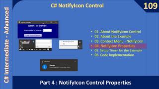 C NotifyIcon Control  Part 4  NotifyIcon Control Properties  C Advanced 109 [upl. by Puklich]