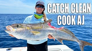 How To Catch Clean Cook Parasite Infested Fish  Amberjack [upl. by Esinned]