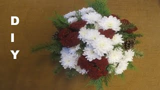 Tannenstrauß mit Chrysanthemen für Allerheiligen ❁ Deko Ideen mit FloraShop [upl. by Yelkao]