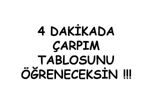 4 Dakikada Çarpım Tablosunu Öğrenelim Çarpım tablosu bilmeyen öğrenci kalmasın [upl. by Gniliem]